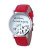 Women Whatever Im Late Anyway Letter Round Dial Faux Leather Strap Quartz Watch Fashion Letters Numbers Adjustable Women's Watch