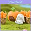 Charming Rabbit Eat Carrot Diy Resin Figurine For Exquisite Micro Landscape Decoration