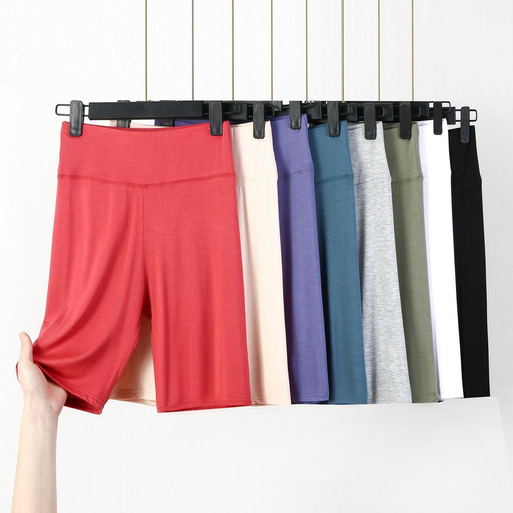 Legginsy Modalowe z Wysokim Stanem: Letnie cienkie, Duże rozmiary, Modelujące sylwetkę, Szorty bezpieczeństwa zapobiegające prześwitom dla kobiet