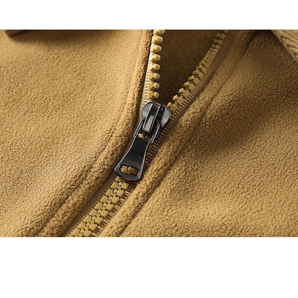 Men's Warm Half-zip Lamb Fleece Sweatshirt Winter Fleece Stand Collar Plus Fleece Thickened Sweatshirt
