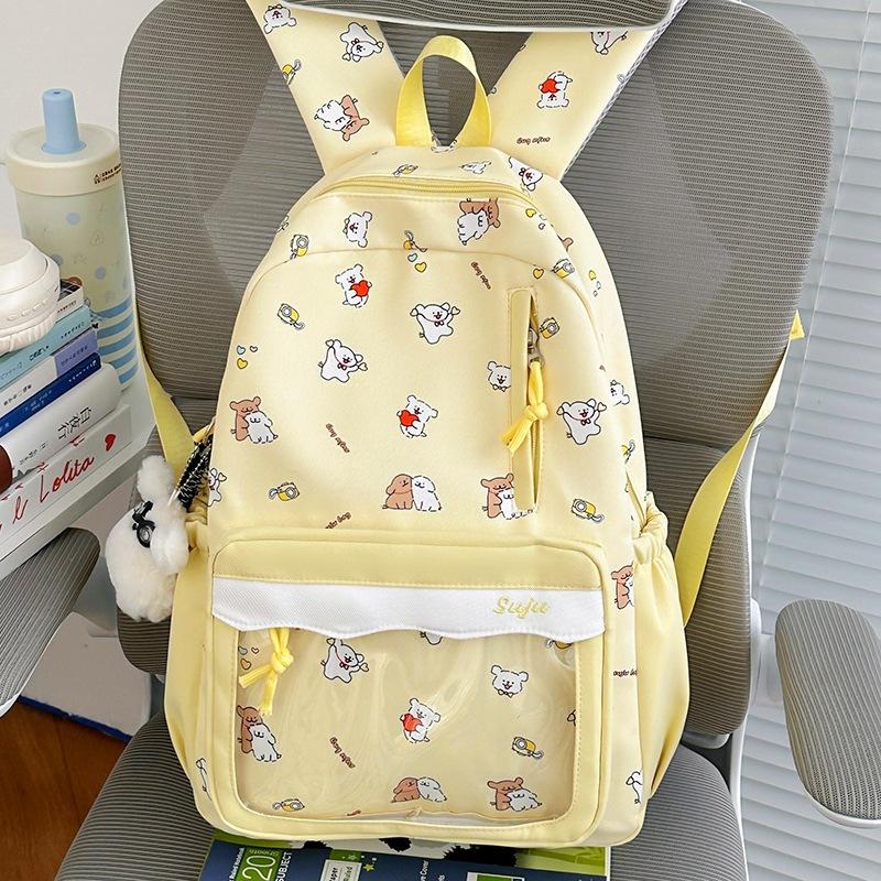 Schoolbag New Cartoon Puppy Printed Backpack Junior High School Schoolbag Ins Niche High Value Backpack
