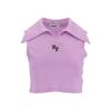 Hatu Cropped Ht Logo Collar Top Purple