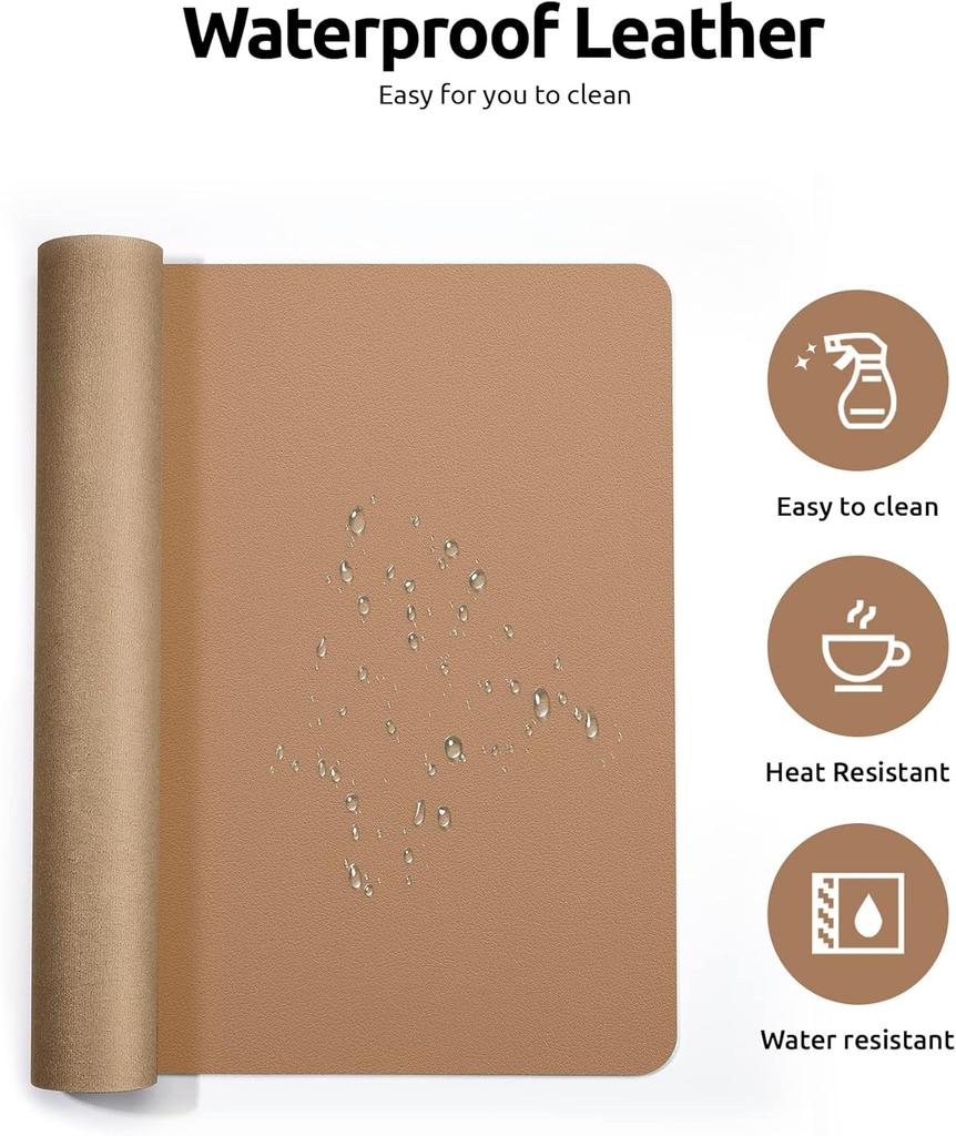 Leather Desk Mat | Computer Mat for Desk| Large Mouse Pad and Keyboard Mat | Desk Protector for