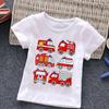 Firetruck Firefighter Kids Clothes Short-sleeved T-shirts Children Sweatshirt Cartoon Cartoon car excavator Boys Girls Clothing