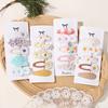 RAINBOW BOWS 5Pcs/Set Girls Boutique Headwear Hair Clip Embroidered Printing Barrette Fresh Daisy Hairpin Kids Hair Accessories