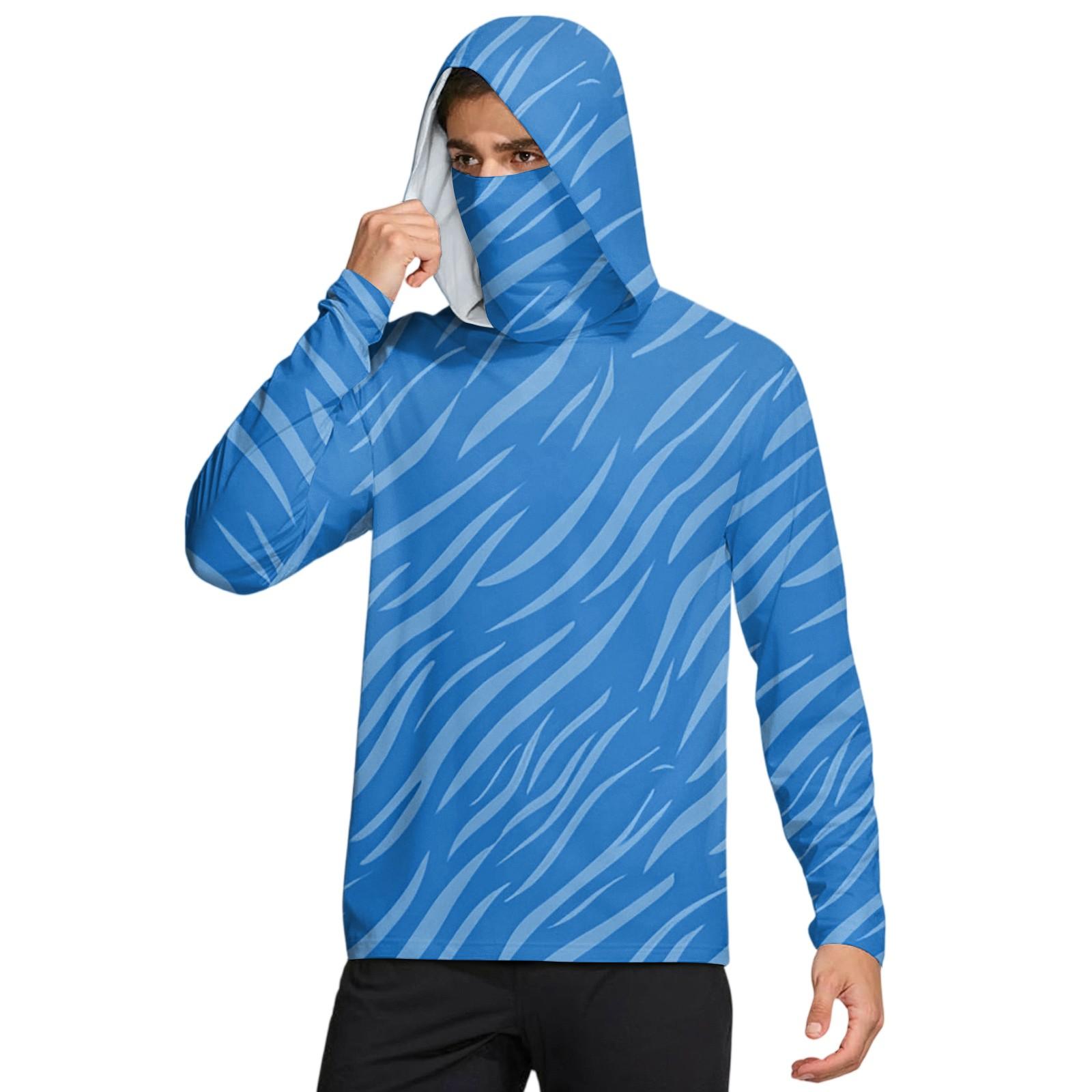 

Мужская рубашка с маской Легкая с длинным рукавом Капюшон Для пеших прогулок Рыбалки Для выступлений XXL