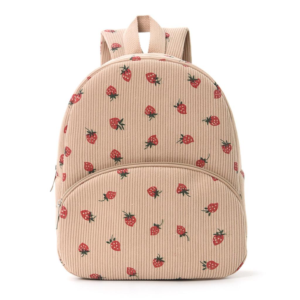Corduroy Animal Backpack With Durable Material For School And Daily Use