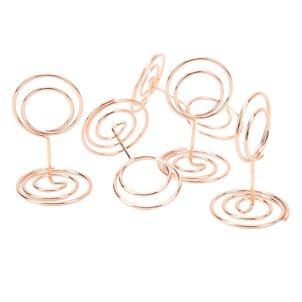 20Pcs Table Number Stands Round Shaped Stable Electroplated Metal Widely Used Place Card Holder for Wedding Party