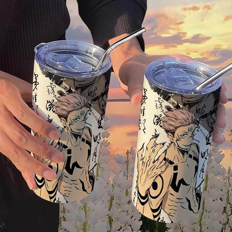 

Jujutsu Kaisen Yuji Mug Cup 500 Ml Satoru Gojo Stainless Steel Travel Thermal Cup Insulated Straws Coffee Mug Gift For Kids 420 Ml Capacity