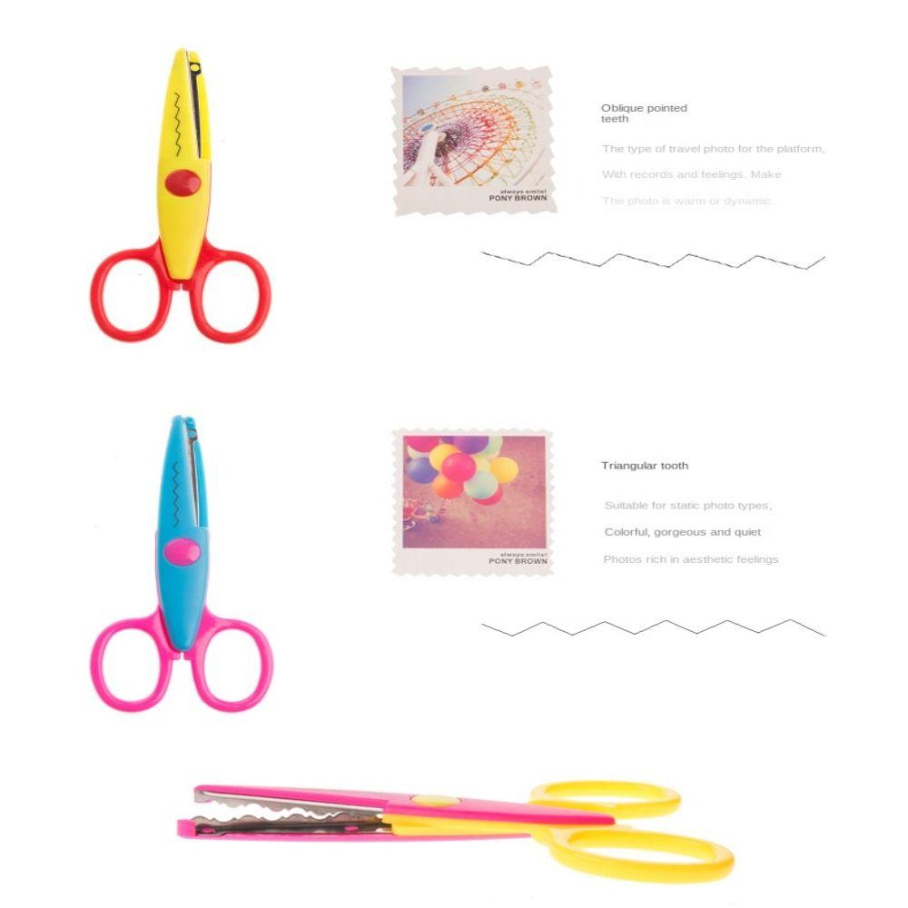 Candy Color Minimalistic Lace Scissors Wavy Pattern Kawaii Lace Scissors  Children Gifts