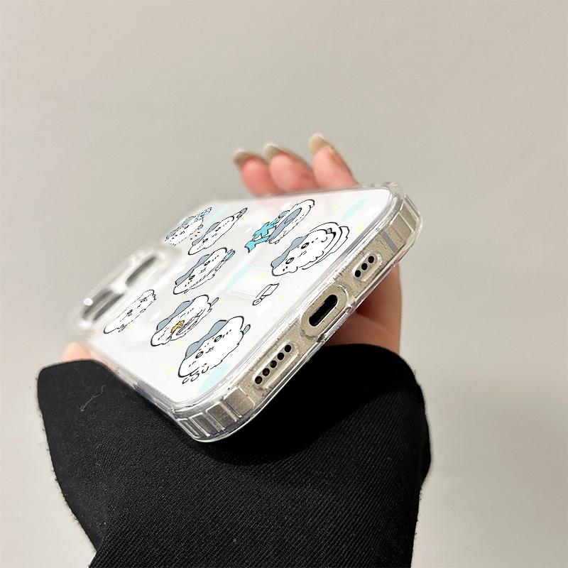 Lovely C-Chiikawas Wireless Charging Case for iPhone 17 Air 16 E 15 14 Plus 13 12 Mini 11 Pro Max Transparent Silicone Cover