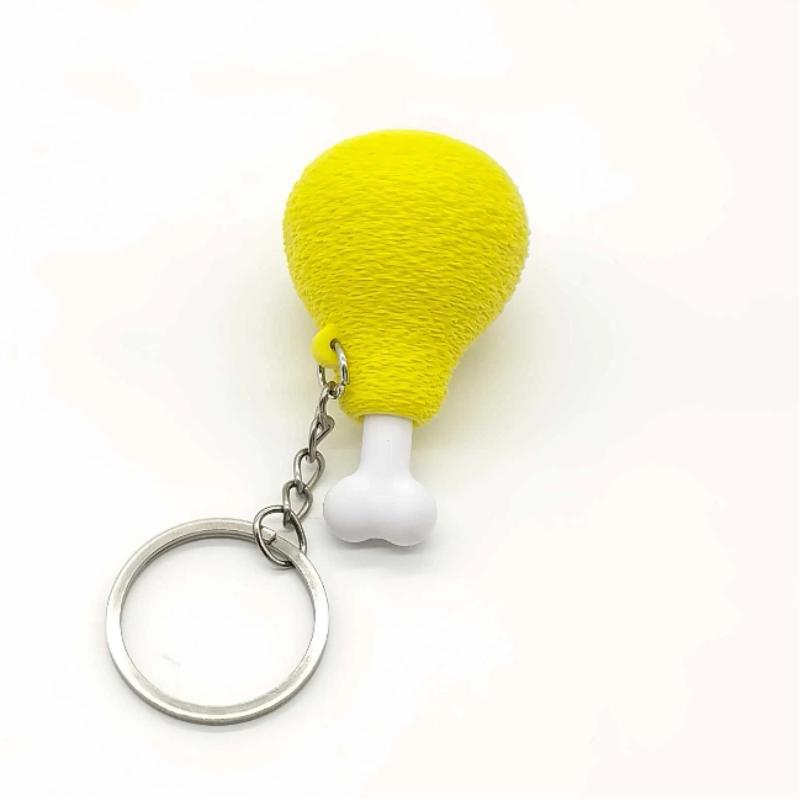 Anti-Stress Ice Cream Cone Keychain 1Pcs Soft Calming Finger Button Fidget Toy for Office Workers Anxiety Relief