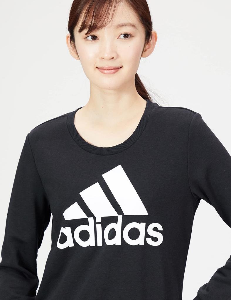 Sweat Essentials Relax Logo Sweatshirt 29080 Japanese Size S Equivalent [Adidas] Women's Black/White (GM5519)