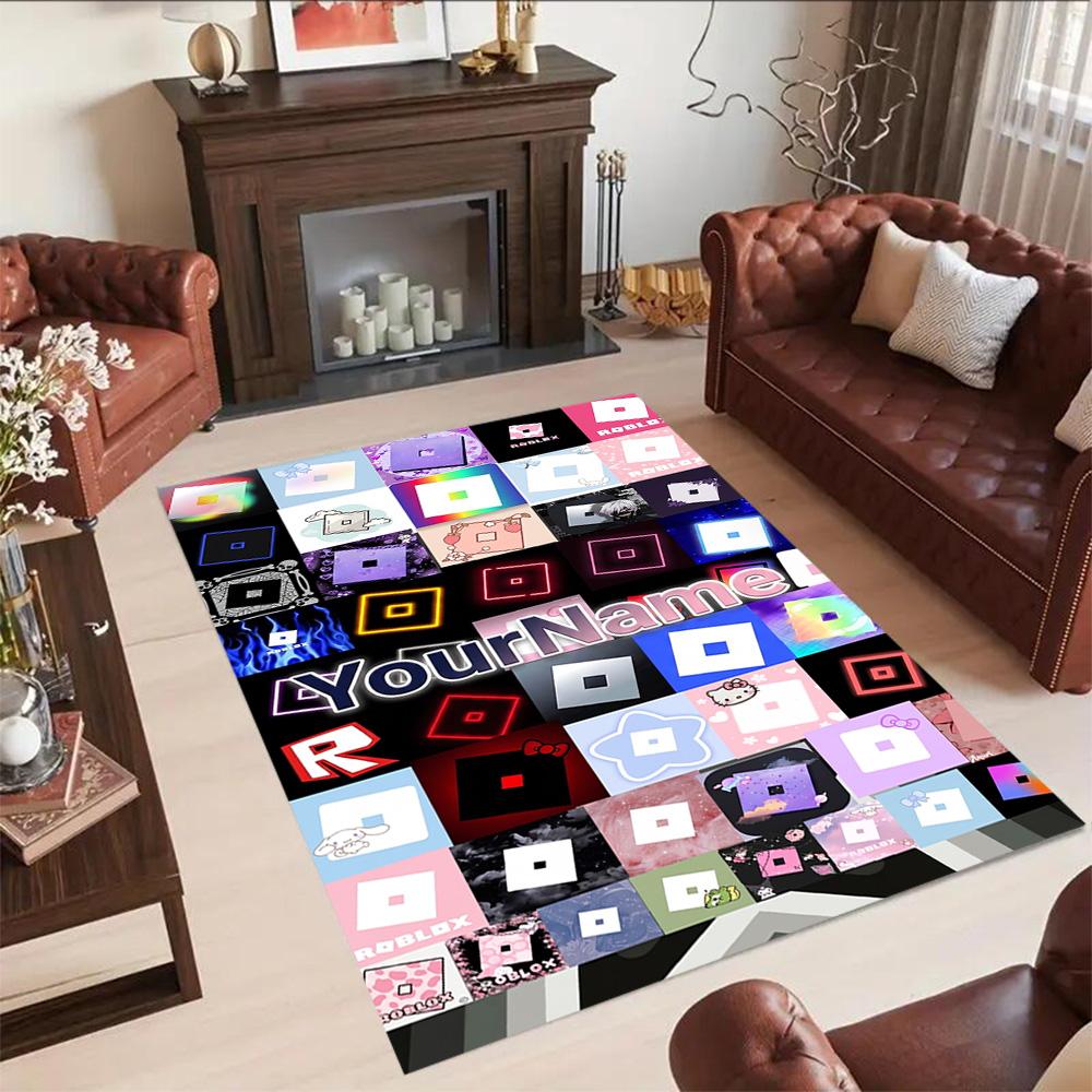 Roblox 487 Customize Text Floor Rug Office Rug Design for Kitchen Living Rooms Study room Outdoor Antislip Carpet Office home decor