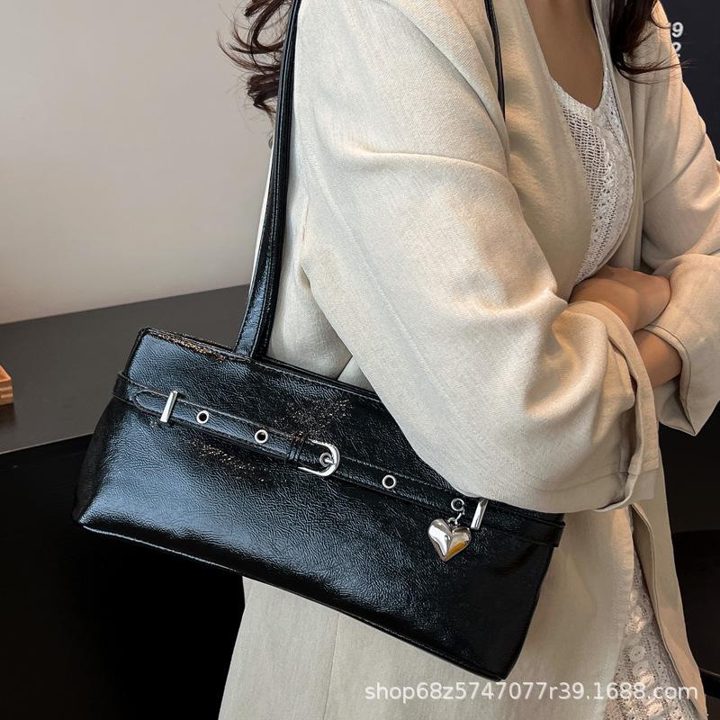 2025 New Bag Women's Senmeng Trendy Fashion Texture One-shoulder Armpit Bag Spring Casual Commuter Small Square Bag