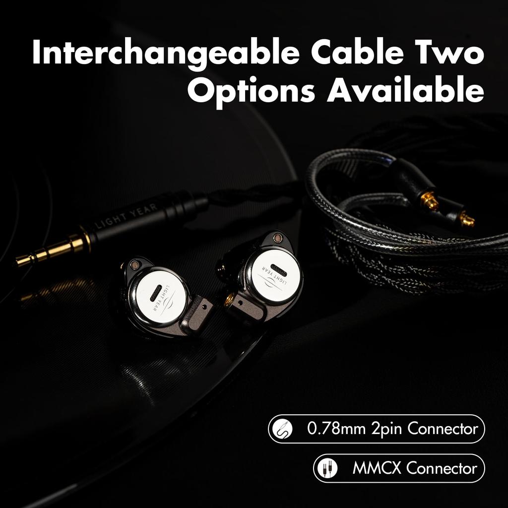 ROSESELSA Rose Technics [Star City 5 Pro] 1DD+2BA Hybrid Headphones. High-fidelity wired in-ear earphones. High-fidelity IEM with MMCX cable (3.5mm