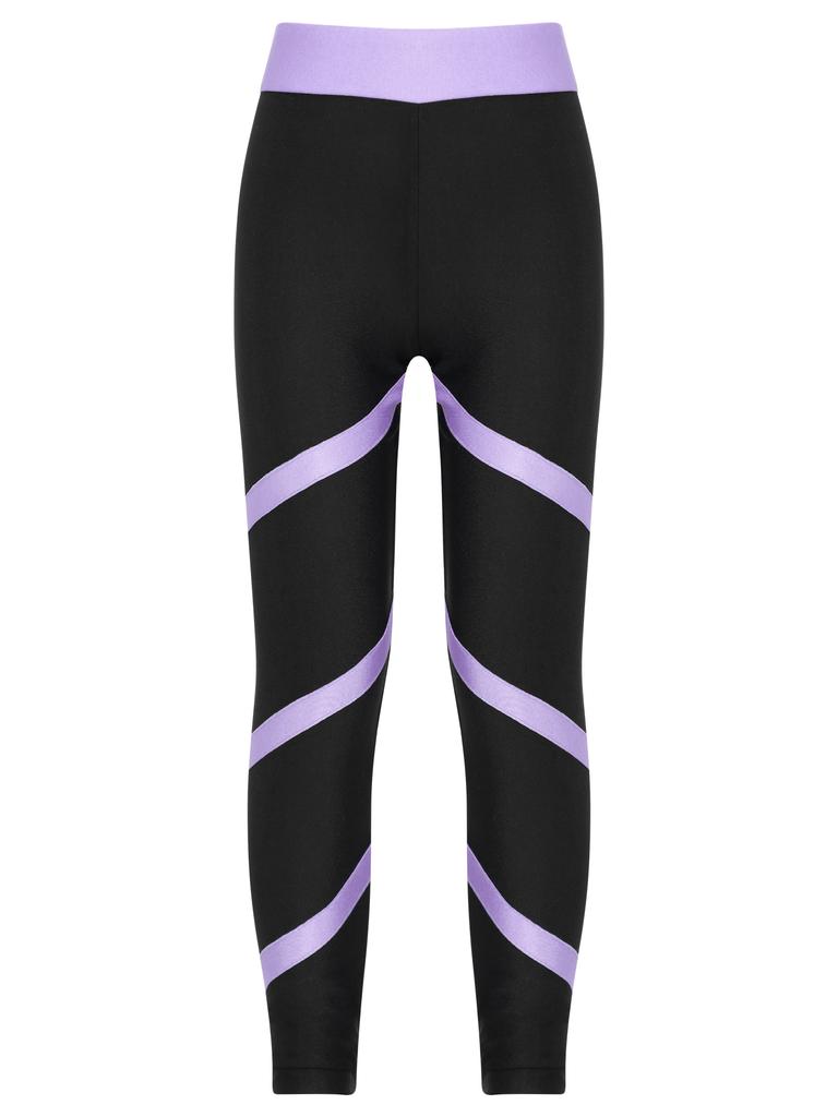 Kids Girls Gymnastics Dance Sport Sets Long Sleeve Leotard and Leggings Dancewear Outfits