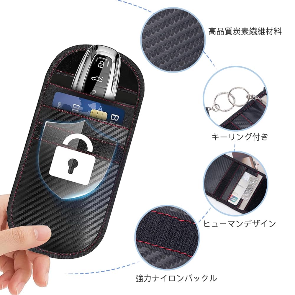 DONGFANGB Relay Attack Prevention Key Case, Radio Wave Blocking Pouch, Security Protection, RFID Blocking, Car Anti-Theft, Smart Key Case