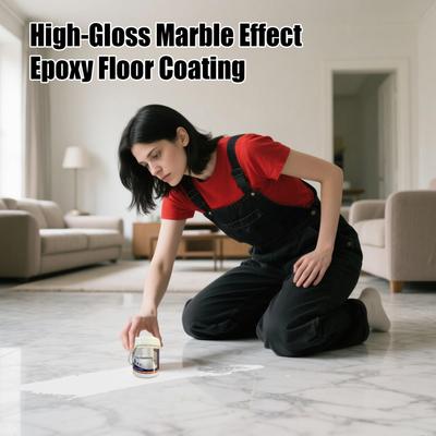 Epoxy Coloured Sand Floor Paint Epoxy Floor Paint Self Leveling High Gloss Marble Effect Water Based Non-slip Colored for Tile