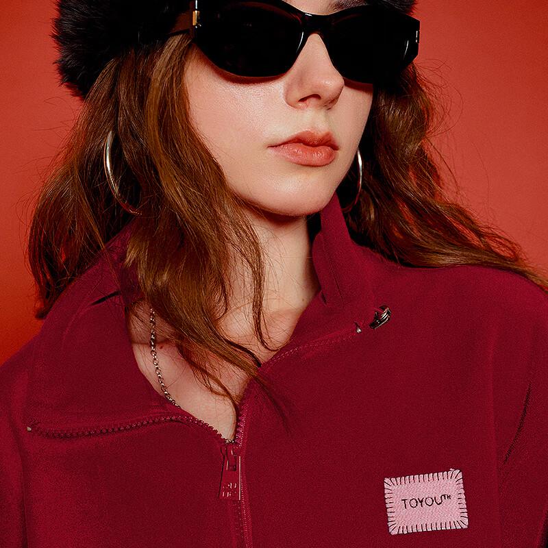 Chuyu Women's Plush Half-High Collar Sports Hoodie