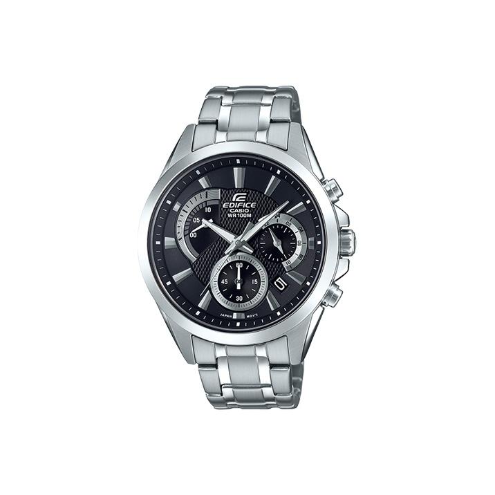 Casio Men's Black Edifice 100M Waterproof Minimalist Quartz Movet Stainless Steel Strap Watch Watches Efv-580D-1A