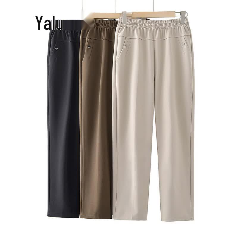 Yalu Women s Autumn High-Waist Straight-Leg Casual Pants 6XL