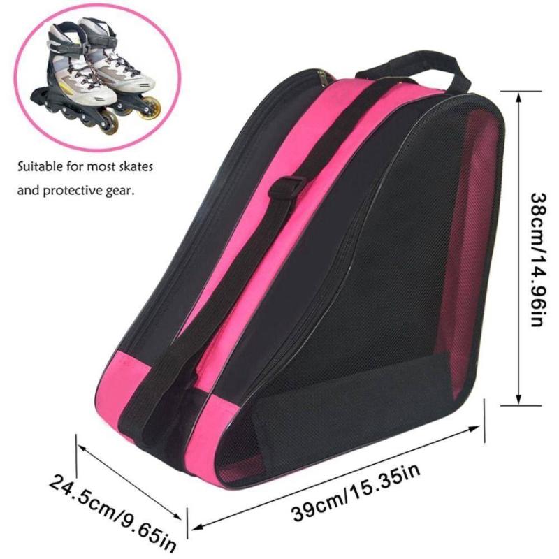 Roller Skates Bag, Large Capacity Oxford Cloth Skating Shoes Bag, Skating Accessories Carry Case 3 Layers Breathable Ice Skating