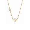Enamel Daisy Flower Necklace,Stainless Steel Thin Link Bezel CZ Chain,Waterproof Tarnish Free Gift for Women
