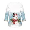 Women's Loose Casual Three-quarter Sleeve V-neck Lace Loose Christmas Print T-shirt Top