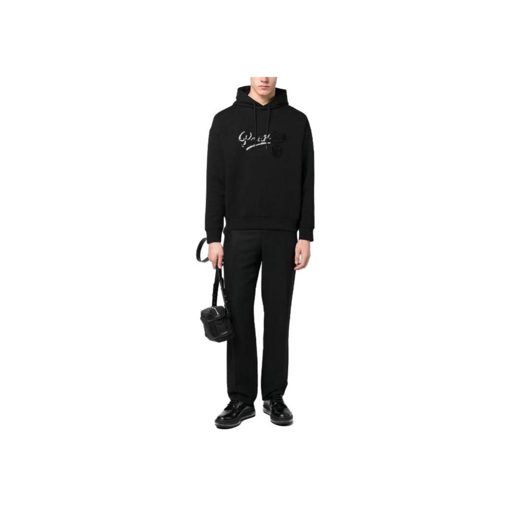 Emporio Armani Ss23 Solid Color Letter Print Hoodie Men Hoodies Black 3R1MBI-1JHSZ-0043