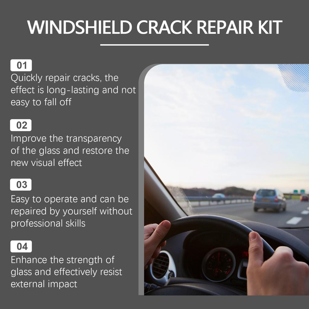HOMONTH Car Windshield Windscreen Glass Repair Resin Kit Auto Vehicle Casement Fix Tool Car Windshield Cracked Repair Glue
