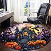 1pc Halloween Haunted Office Round Area Rug, Under Office Chairs Bedroom Living Room Home Decor, Room Deco