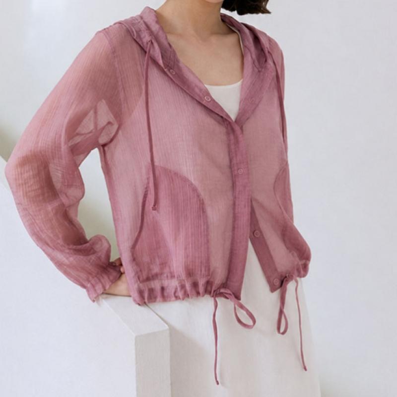 Elua Sheer Hood String Jacket Set