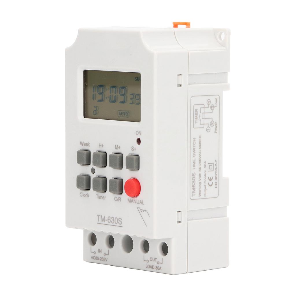 Second Setting Digital Timer Switch ABS 7 Day Programmable Memory Backup Timing Switch AC85?265V