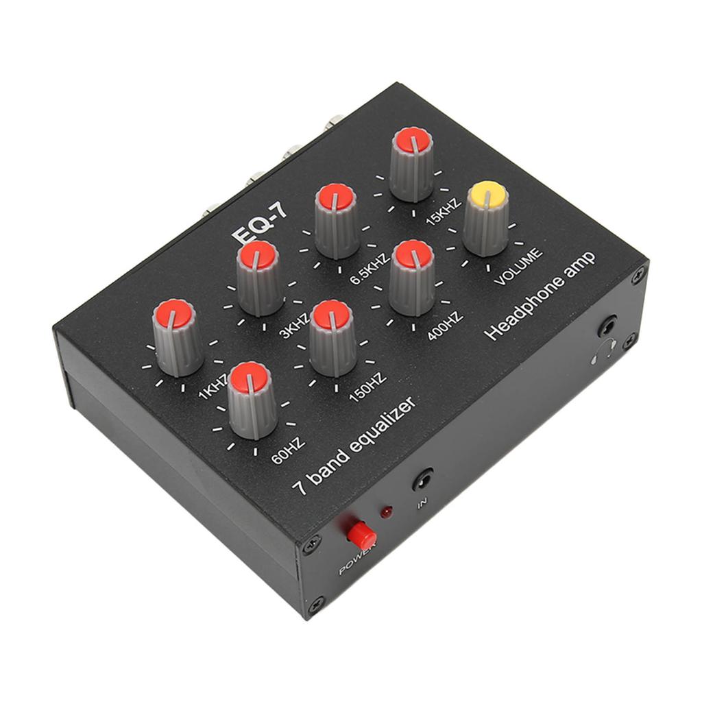 7 Band Sound Equalizer RCA Output Input 3.5mm Interface Dual Channel Digital Equalizer for Cars 100‑240V EU Plug