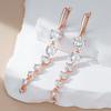 Sparkling White Natural Zircon Long Dangle Earrings For Women Fashion  Rose Gold Color Party Accessories Daily Jewelry