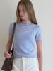 Elssibeui Bustier Overlay Knit Top_Skyblue
