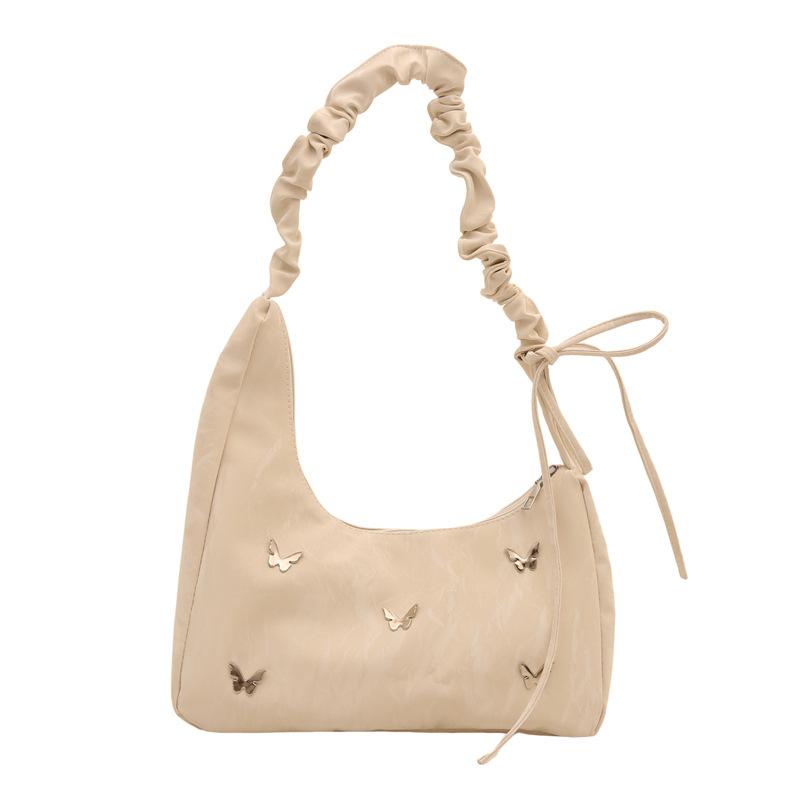 New Fashionable Butterfly Armpit Shoulder Bag Fashionable Trendy Crossbody Bag Pleated Design Dumpling Bag
