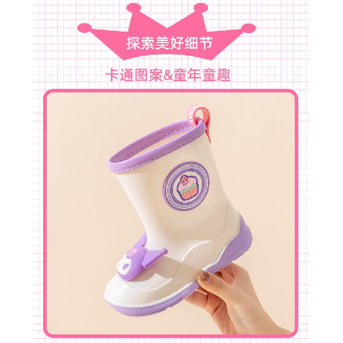 Children's Rain Boots Girls Kindergarten Kuromi Cartoon Cute Cinnamoroll Baby Rain Boots Girls Water Shoes