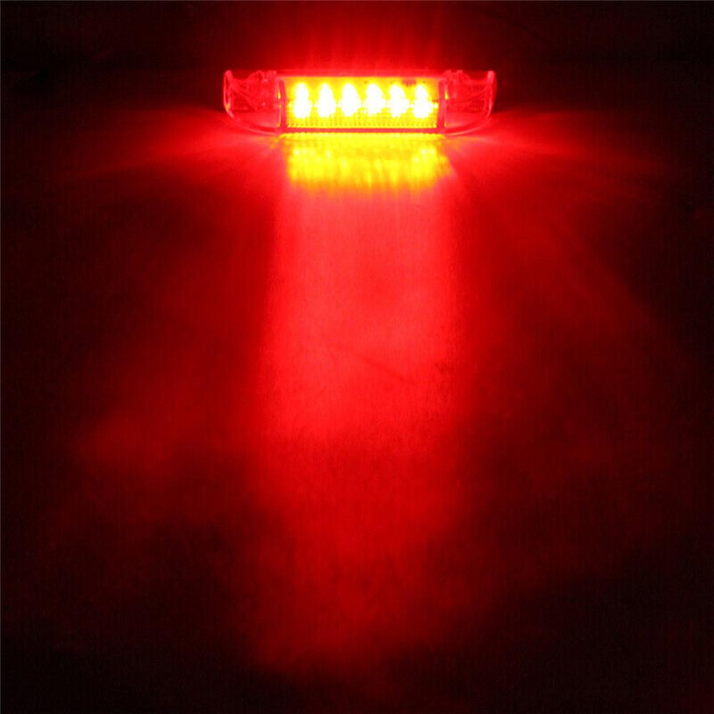 2PCS 6 Led Marker Clearance Light Strip Bar Car Interior Exterior Decoration Light Truck Side Marker Light Turn Signal Indicator Bulbs 7