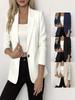 2025 European & American Women's One-Button Solid Color Long Sleeve Blazer