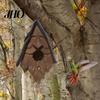 Fairy Birdhouse Happy Spirit Synthetic Resin Human Face Bird Rustic Shelter Nest Hand-Carved Ancient Tree with Carved Hair
