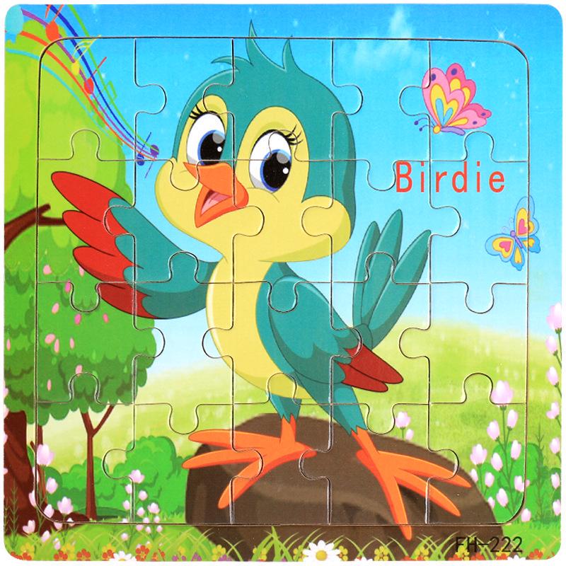 20-Piece Wooden Kids' Puzzle Board - Cartoon Animals