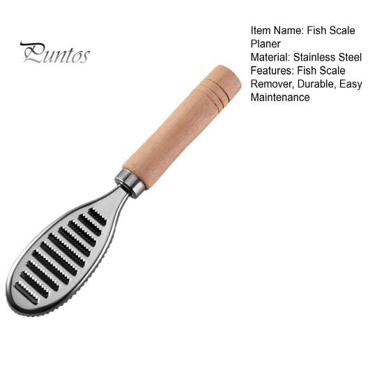 Fish Scale Remover Planer, Durable Stainless Steel Non-slip Wood Handle Scaler, Seafood Preparation Tool High Efficiency Gills Scales Removal