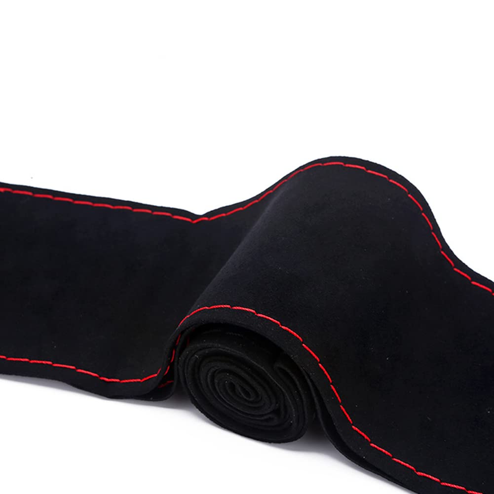 TATACLEA Steering Wheel Cover, Braided Steering Wheel Cover, Hand Sewn, Breathable, Artificial Suede Fabric,