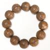 Handcrafted Six-Lobed Dragon Wood Buddhist Beads Rosary, 20mm