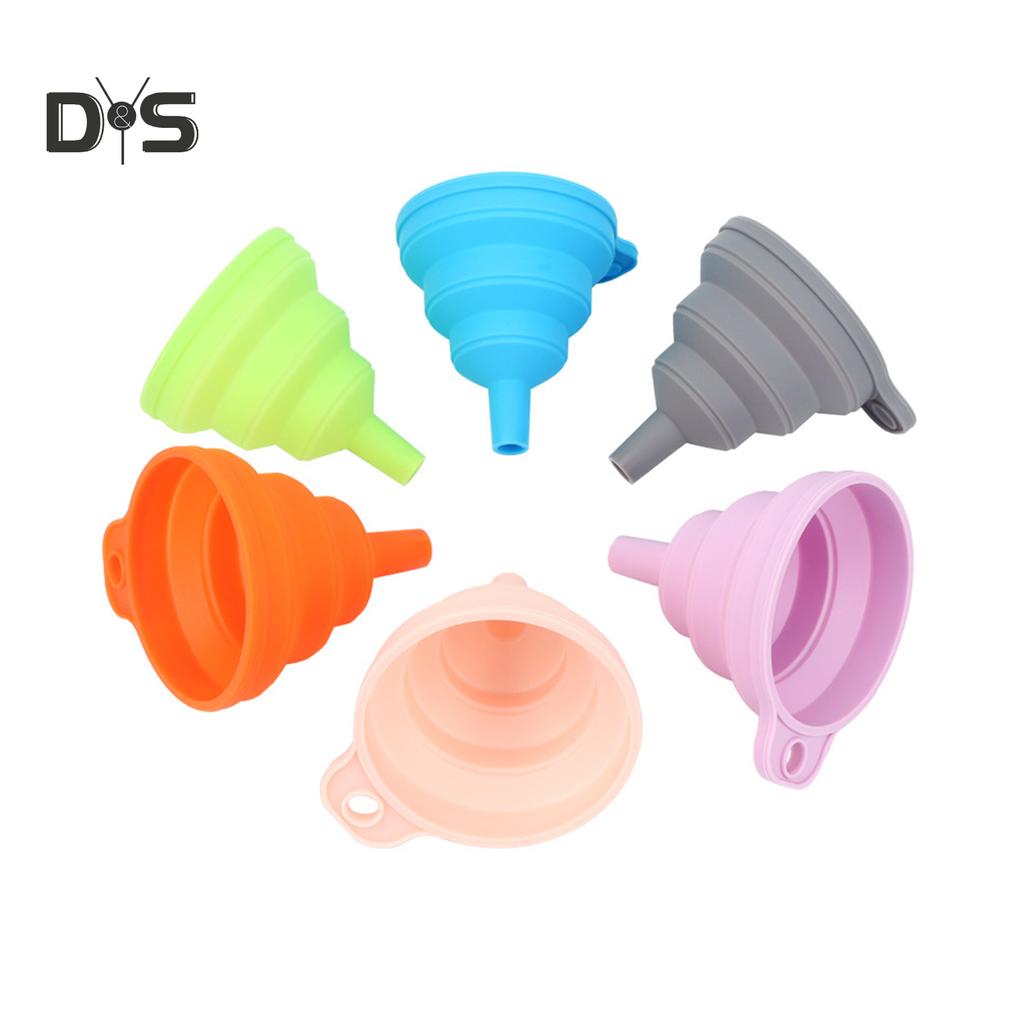 SW 2Pcs Silicone Foldable Heat Resistant Funnels Oil Liquid Transfer Kitchen Tool