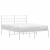 VidaXL Metal Bed Frame with White Headboard 160x200 Cm 355711