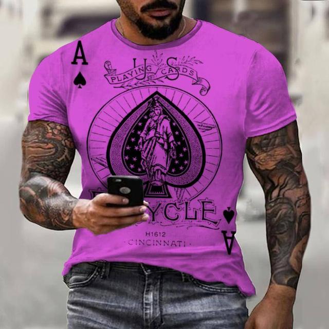 Summer Colorful Poker Gems Print Pánské tričko 3D Pánské Jesus Móda Ležérní Topy Krátké rukávy