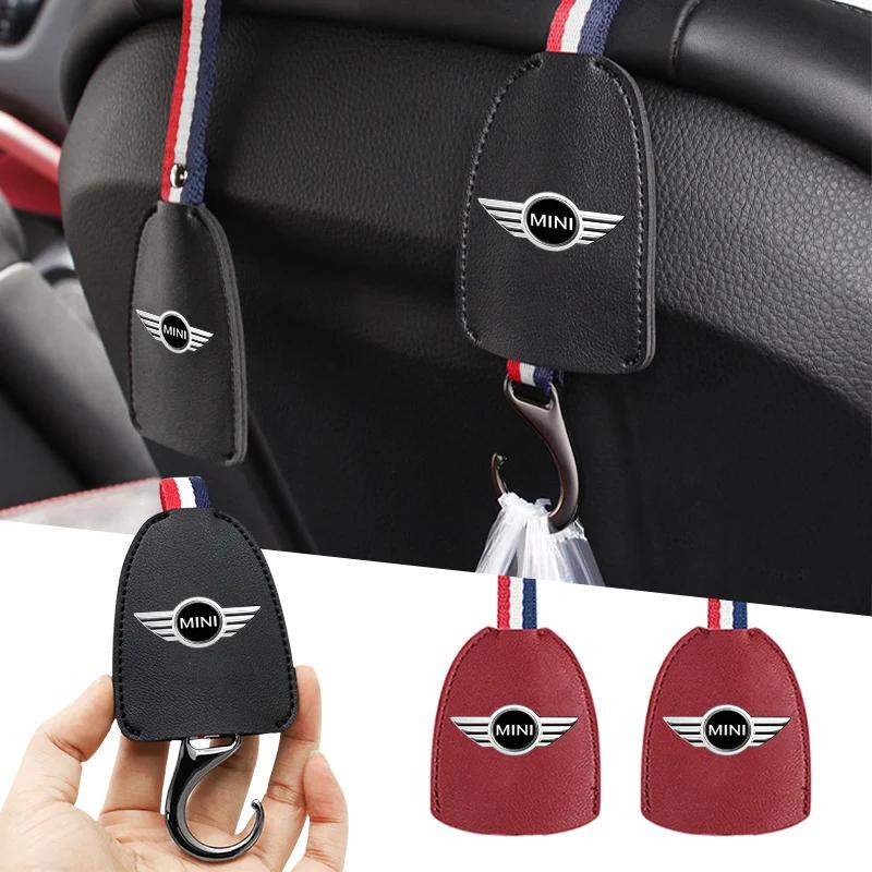 Car Rear Seat Headrest Leather Hanger Hook Car Interior Accessories For MINI Cooper JCW WORKS R55 R56 F55 F56 R57 R58 R59 R60 LL45